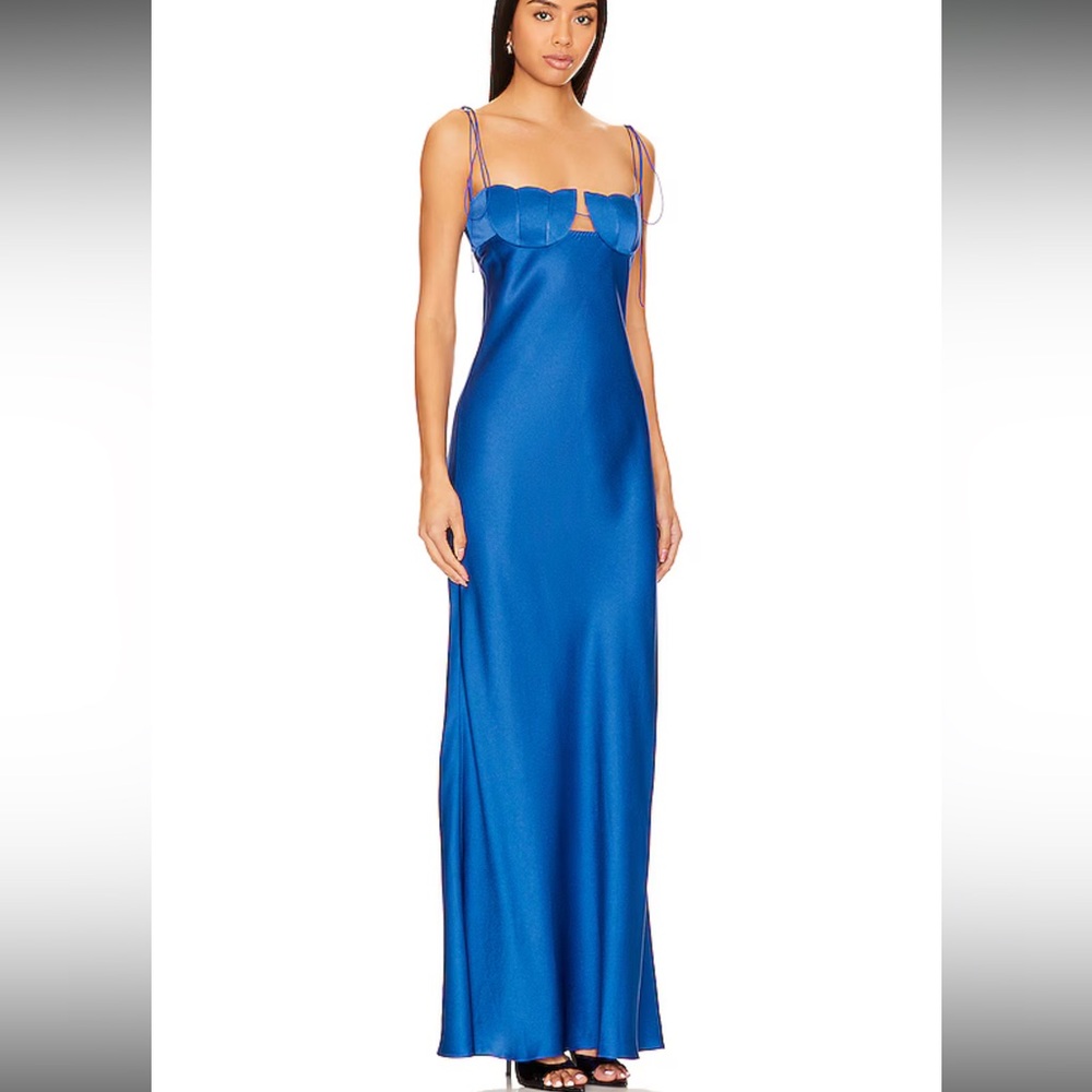 Anna October Tulip Maxi Dress in Blue Size Small